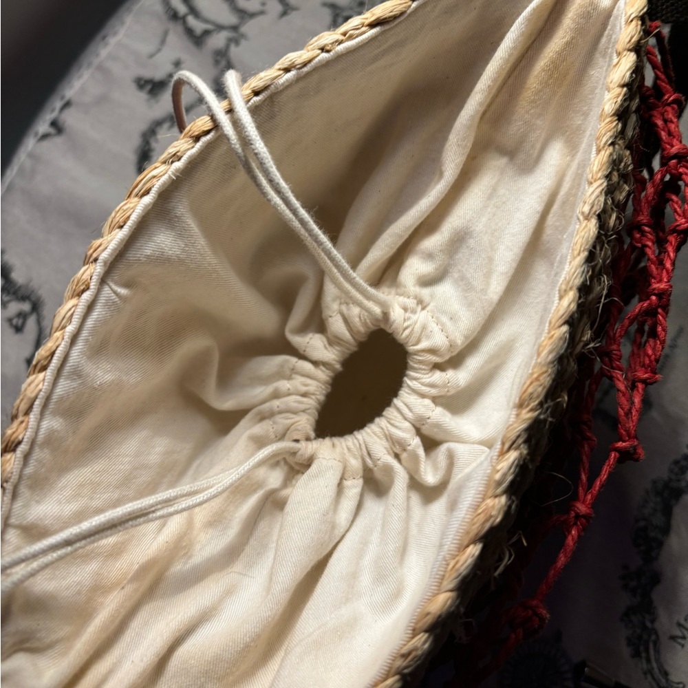 J. Crew Red Sedona Straw Basket Hand Bag - Picture 4 of 6